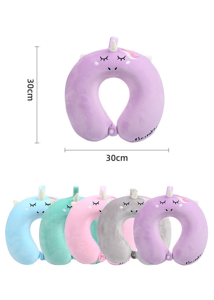 Unicorn Memory Foam Travel Neck Pillow for Girls